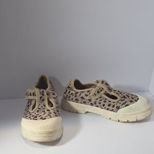 wonder nation Beige Leopard Print Canvas Mary Jane Sneakers